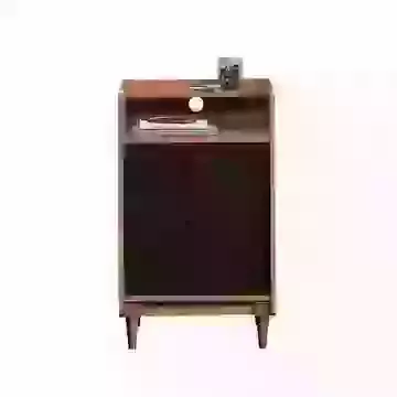 Walnut and Black Executive Filing Storage Cabinet 57cm Wide